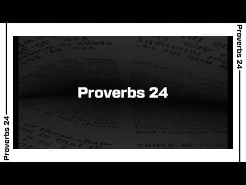 Proverbs 24 Bible Reading | NIV