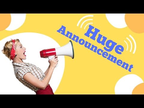 Huge Announcement for September & October