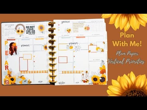Plan With Me| Plum Paper Vertical Priorities | September 22-28, 2025 #plannercommunity