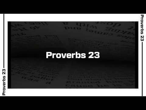 Proverbs 23 Bible Reading | NIV