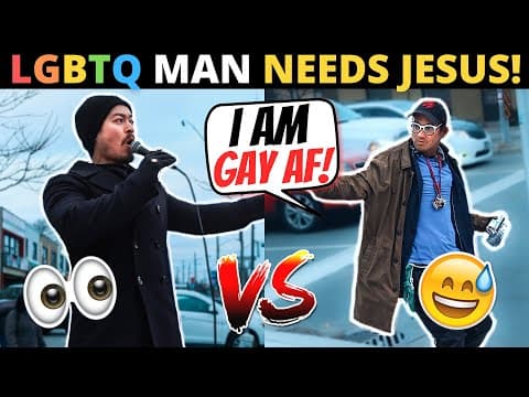 STREET PREACHING TO LGBTQ MAN! (He Needs Jesus Christ…)